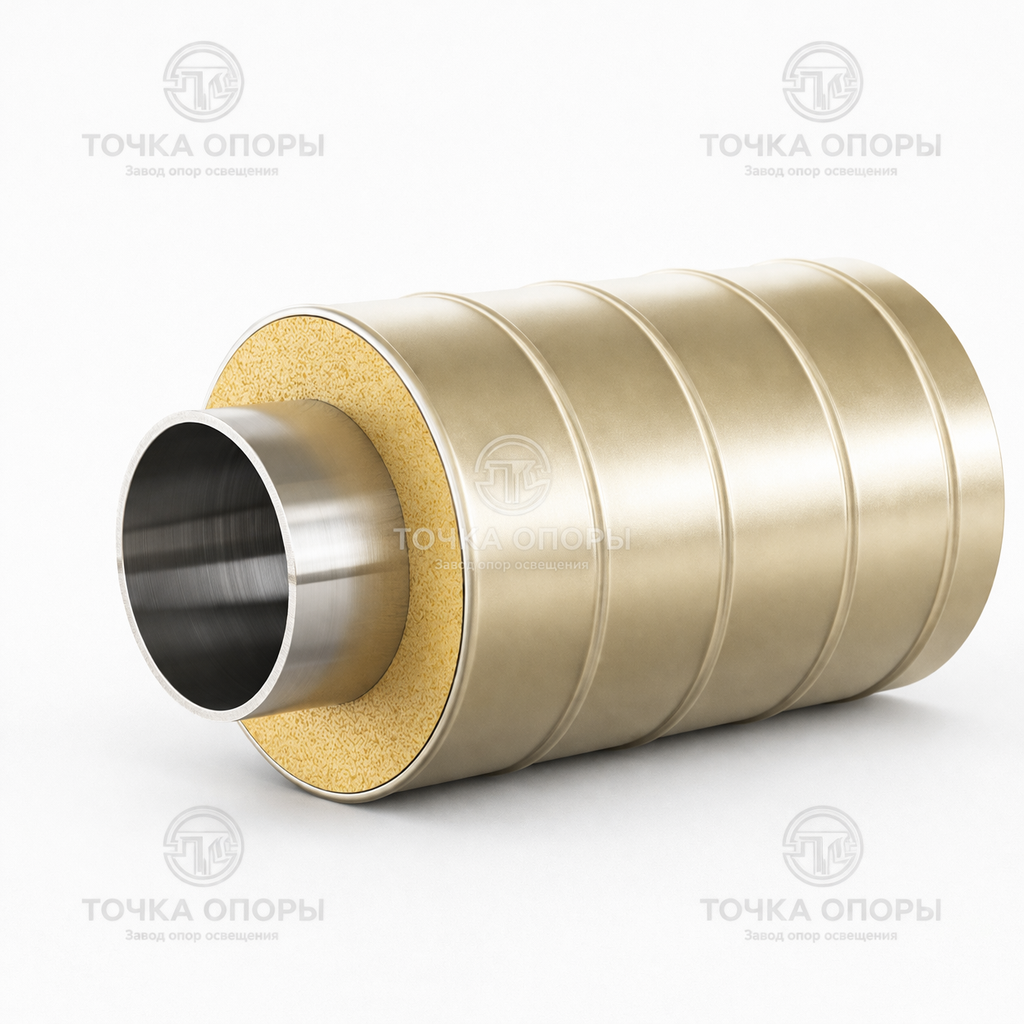 Труба ППУ стальная оболочка 100х32х3 мм ГОСТ 30732-2006